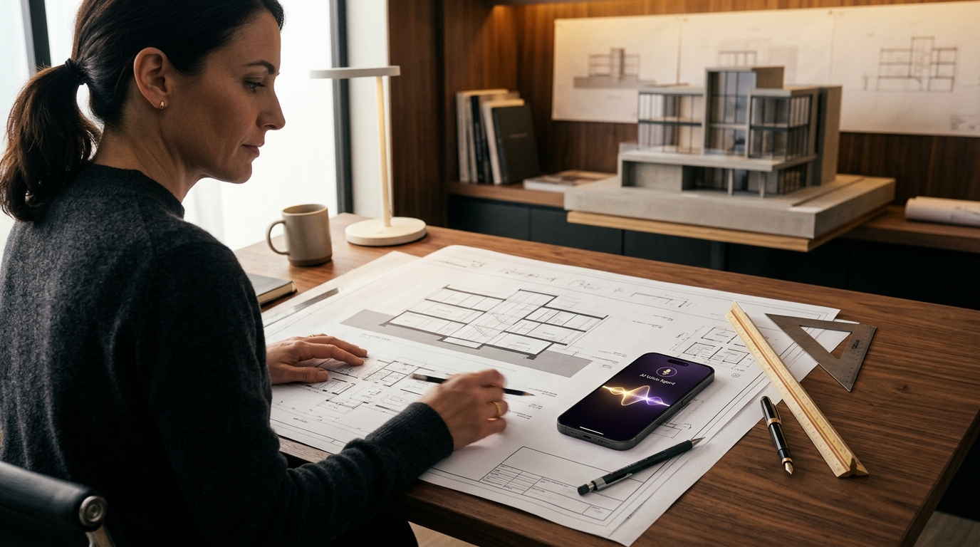 Agent vocal IA pour architecte : captez chaque projet sans interrompre la création